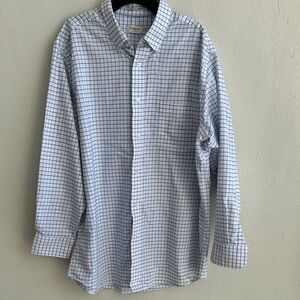 Pre love Izod Men's White and Blue Grid Shirt